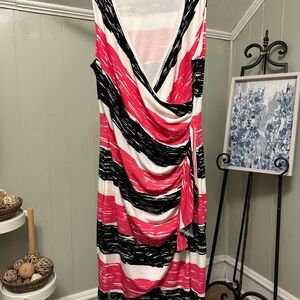 Stylish Black and Pink Striped Dress